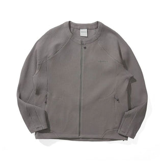 [Monterest] Waffle Knit Zip-Up Cardigan Jacket
