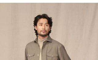 [CULTUM] Herringbone Windsor Collar Shirt Jacket