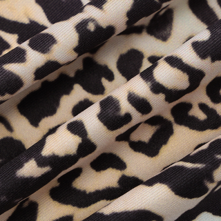 Leopard print halter self tie square neck top