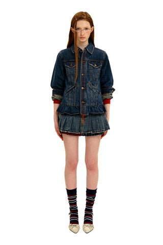 [Moromoro2] Washed Denim Fringe  Collection