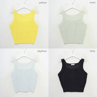 Linen Square Sleeveless Knit