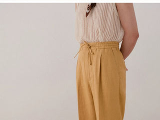 [CULTUM] Linen Drawstring Trousers