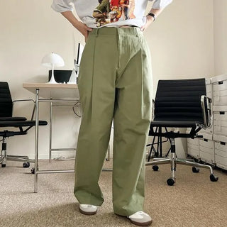 Pintuck Wide Chino Pants