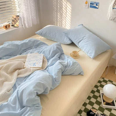 Pastel Blue and Cream Duvet Cover Set