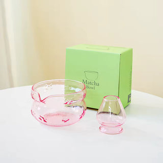 Pink and Purple Glass Matcha Set