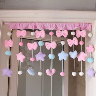 Soft Girl Pastel Bow Curtain