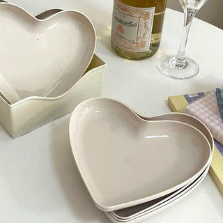 Pink Heart Dishes Set