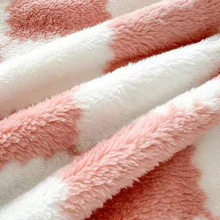 Pink and White Checkered Flannel Blanket