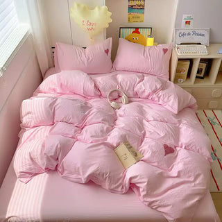 White Heart Coquette Bedding Set
