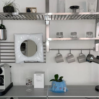 Soft Girl Aesthetic Silver Pillow Mirror