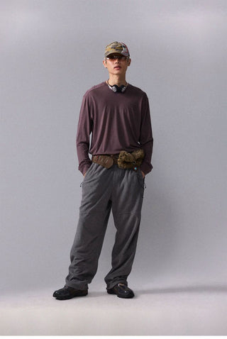 [Monterest] Fleece Wide Leg Drawstring Pants