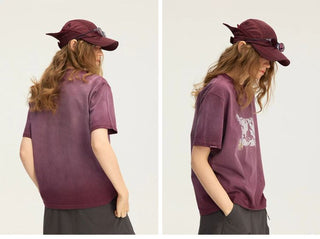 [Monterest] Unicorn Print Washed Cotton T-Shirt