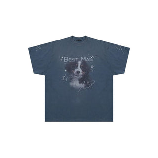 [MASONPRINCE] Bestman Dog Print Oversized Tee