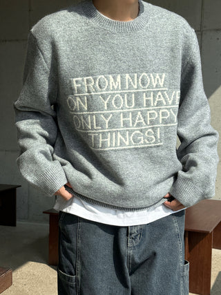 FROM NOW Intarsia Soft Knit