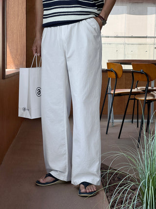 Libero Pigment Linen Long Wide Pants