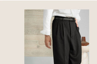 [CULTUM] Wool Blend High-Waist Tapered Trousers