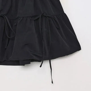 Ribbon Shirring Mini Skirt