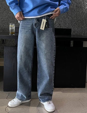 Button Vintage Wide Denim (2 colors)