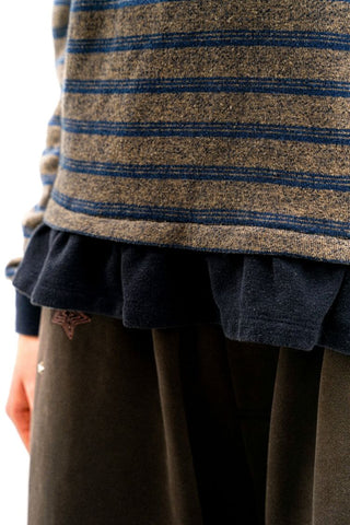 [Moromoro2] Tencel Linen Striped  Sweatshirt/Pants