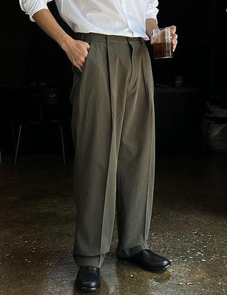 Mode Cotton Back Elastic Pants (3 colors)