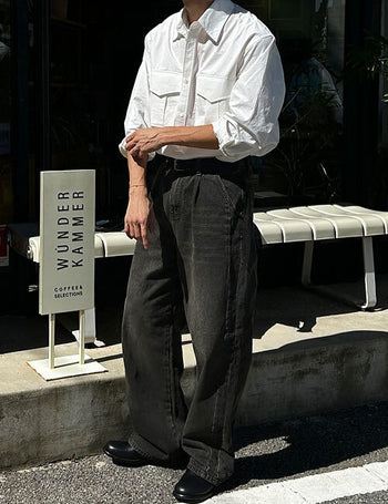 Bio-washed two-pocket shirt (7 colors)
