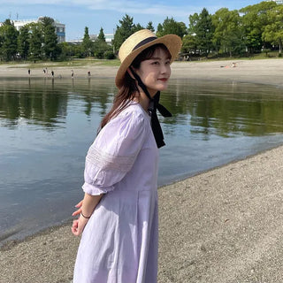Ribbon boater hat