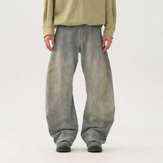 [Monterest] 3D Curved Wide Leg Washed Jeans