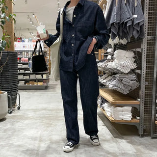 hake black denim pants