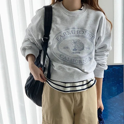 Stitched sweatshirt top