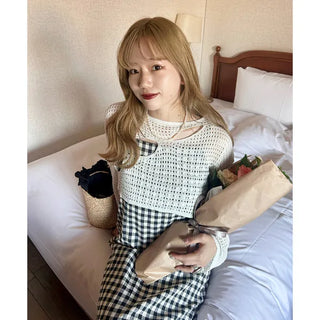Perforated knit top