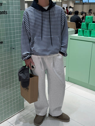 Allo One-Pleat Drawstring Fleece-Lined Training Pants