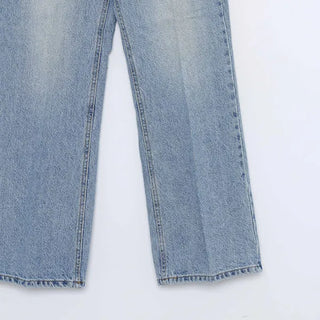 Washed denim pants