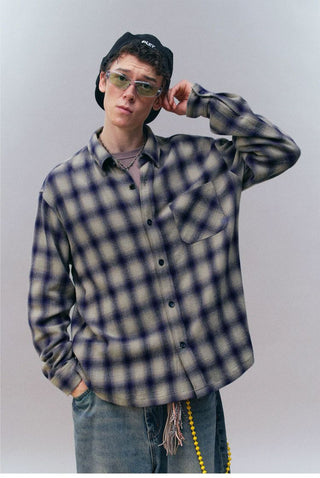 [Monterest] Oversized Yarn-Dyed Plaid Shirt