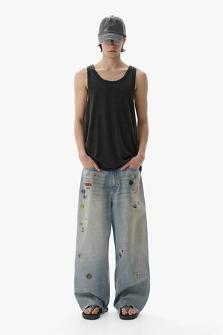 [MASONPRINCE] Washed Ribbed  Sleeveless Top