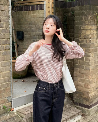 (4 colors) Slim Stripe T-shirt