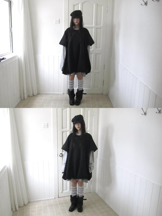 A Line Early Autumn Puff Sleeve Mini Dress