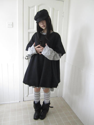 A Line Early Autumn Puff Sleeve Mini Dress