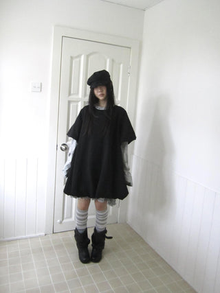 A Line Early Autumn Puff Sleeve Mini Dress