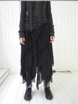 Asymmetrical Chiffon A Line Skirt Skirt