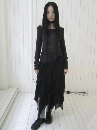 Asymmetrical Chiffon A Line Skirt Skirt
