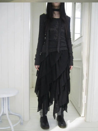 Asymmetrical Chiffon A Line Skirt Skirt
