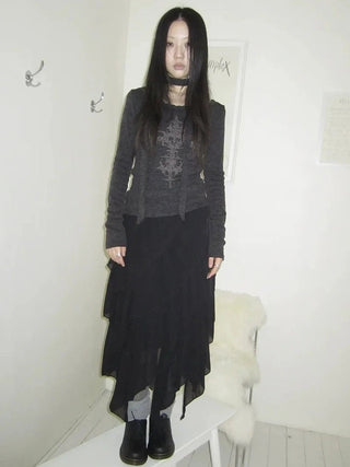 Asymmetrical Chiffon A Line Skirt Skirt