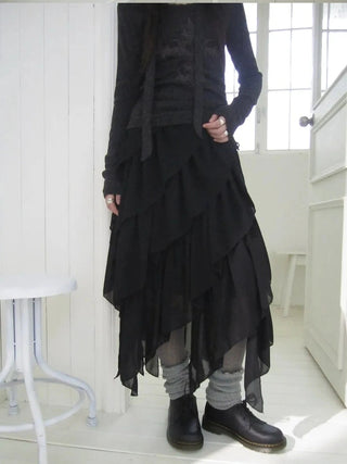 Asymmetrical Chiffon A Line Skirt Skirt