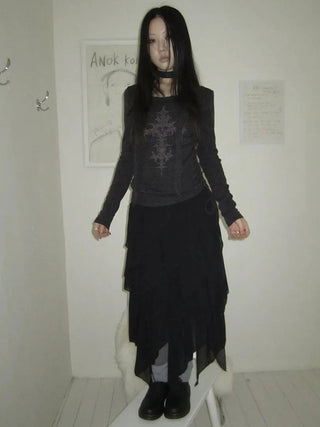 Asymmetrical Chiffon A Line Skirt Skirt