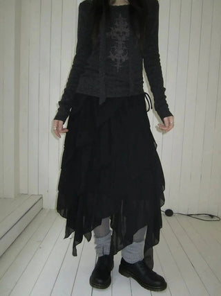 Asymmetrical Chiffon A Line Skirt Skirt