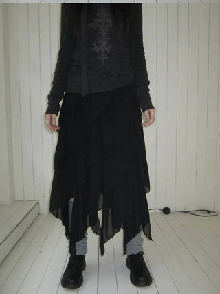 Asymmetrical Chiffon A Line Skirt Skirt