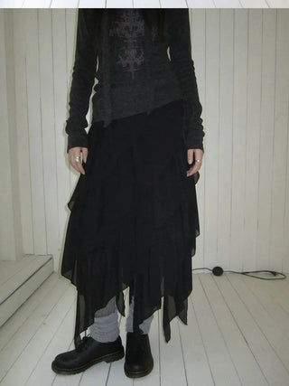 Asymmetrical Chiffon A Line Skirt Skirt