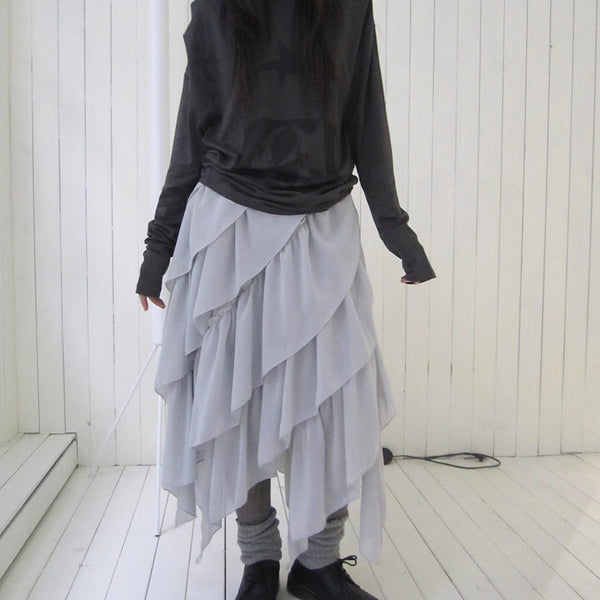 Asymmetrical Chiffon A Line Skirt Skirt