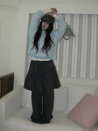 Cozy Chunky Knit Retro Loose Fit Pullover Women Crewneck Cropped Sweater