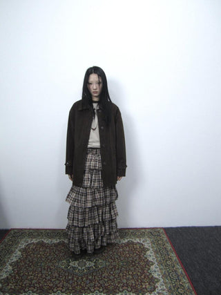 Cozy Deep Brown Street Straight Fit Lapel Long Sleeve Single Row Button Jacket